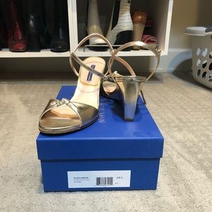 Stuart Weitzman Gold Gloria Wedges